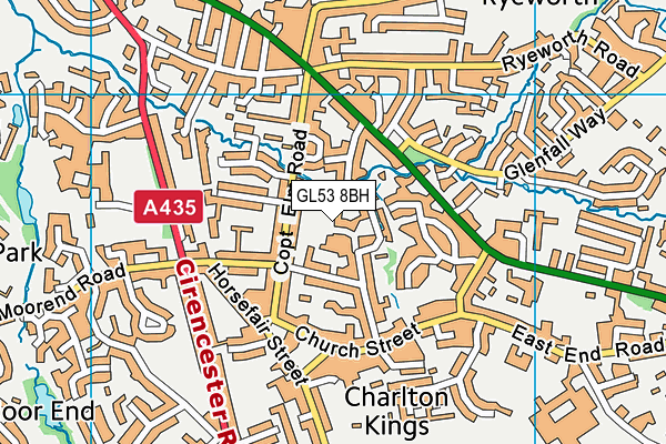 GL53 8BH map - OS VectorMap District (Ordnance Survey)