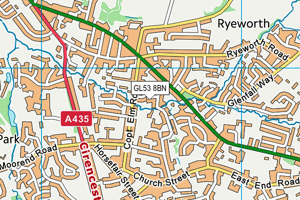 GL53 8BN map - OS VectorMap District (Ordnance Survey)