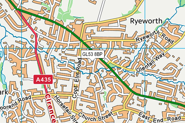 GL53 8BP map - OS VectorMap District (Ordnance Survey)