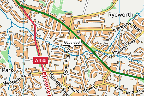 GL53 8BS map - OS VectorMap District (Ordnance Survey)