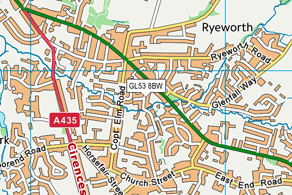 GL53 8BW map - OS VectorMap District (Ordnance Survey)