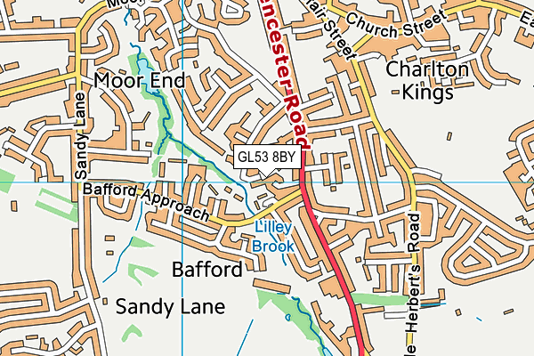 GL53 8BY map - OS VectorMap District (Ordnance Survey)