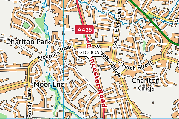 GL53 8DA map - OS VectorMap District (Ordnance Survey)