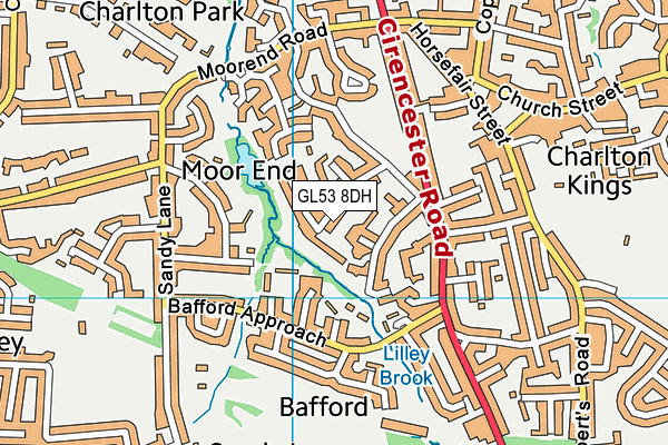 GL53 8DH map - OS VectorMap District (Ordnance Survey)