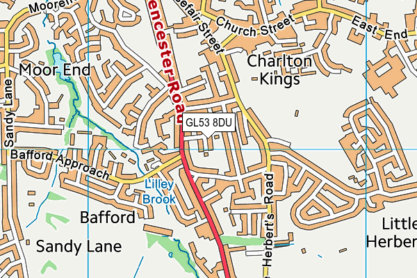 GL53 8DU map - OS VectorMap District (Ordnance Survey)