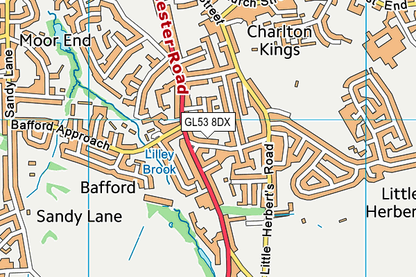 GL53 8DX map - OS VectorMap District (Ordnance Survey)