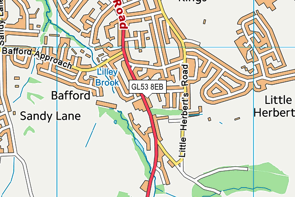 GL53 8EB map - OS VectorMap District (Ordnance Survey)