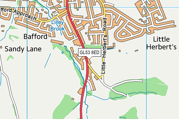 GL53 8ED map - OS VectorMap District (Ordnance Survey)