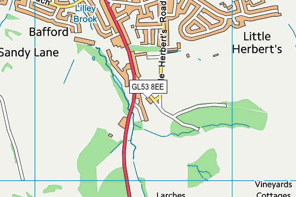 GL53 8EE map - OS VectorMap District (Ordnance Survey)