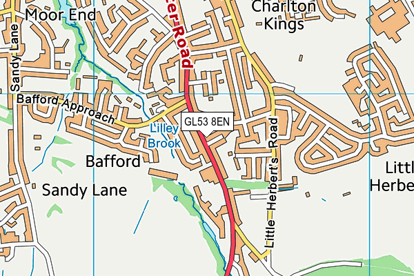 GL53 8EN map - OS VectorMap District (Ordnance Survey)