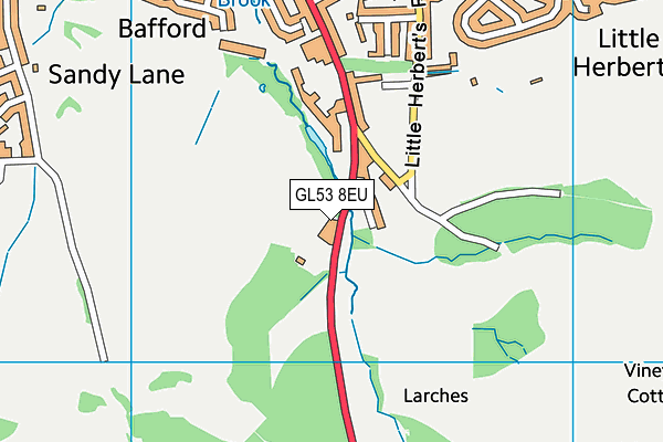 GL53 8EU map - OS VectorMap District (Ordnance Survey)