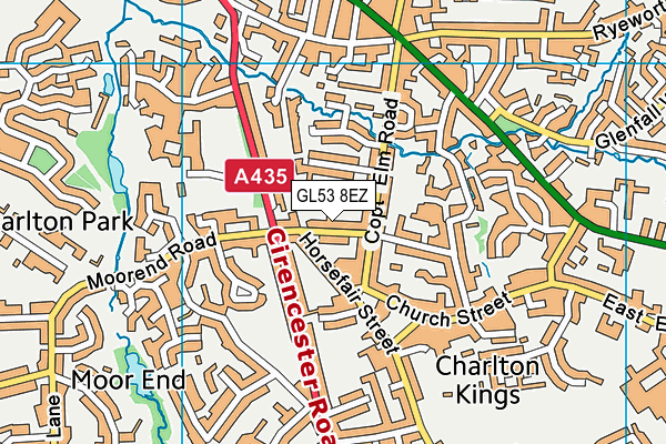 GL53 8EZ map - OS VectorMap District (Ordnance Survey)