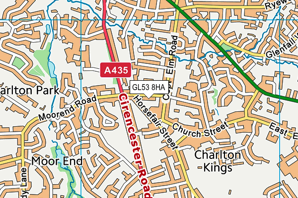 GL53 8HA map - OS VectorMap District (Ordnance Survey)