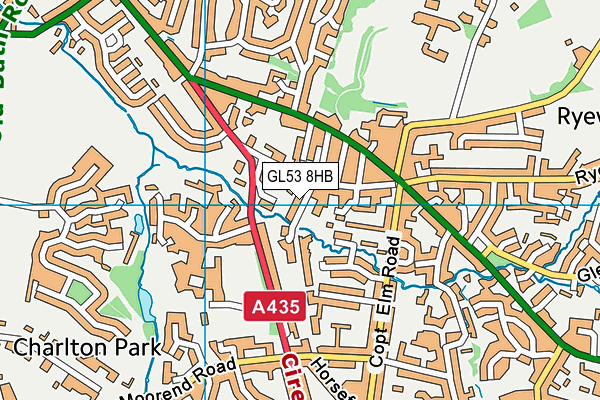 GL53 8HB map - OS VectorMap District (Ordnance Survey)