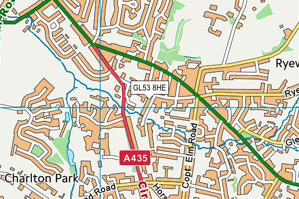 GL53 8HE map - OS VectorMap District (Ordnance Survey)