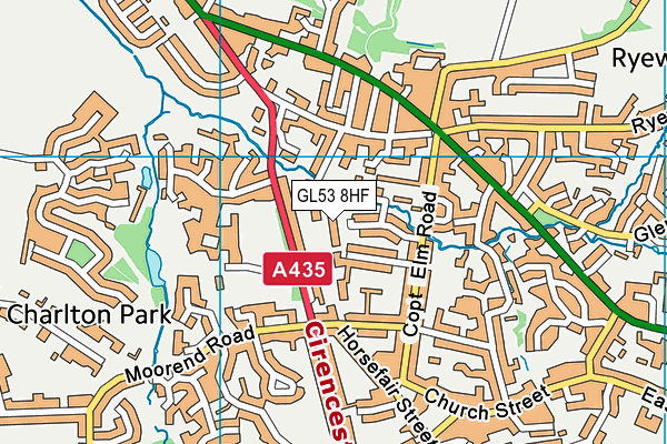 GL53 8HF map - OS VectorMap District (Ordnance Survey)