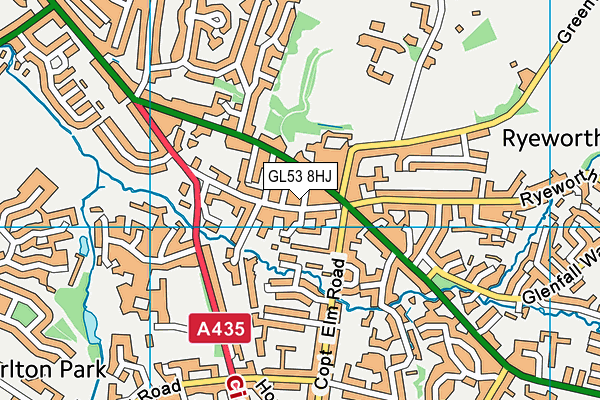 GL53 8HJ map - OS VectorMap District (Ordnance Survey)