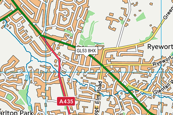 GL53 8HX map - OS VectorMap District (Ordnance Survey)