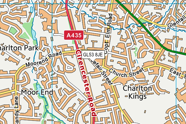 GL53 8JE map - OS VectorMap District (Ordnance Survey)