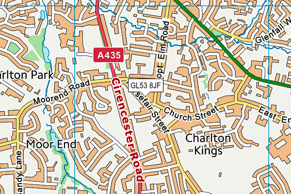 GL53 8JF map - OS VectorMap District (Ordnance Survey)