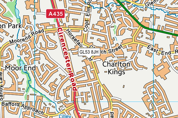 GL53 8JH map - OS VectorMap District (Ordnance Survey)