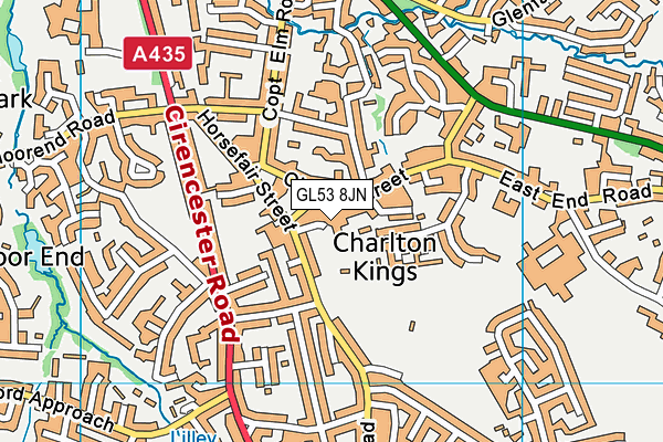 GL53 8JN map - OS VectorMap District (Ordnance Survey)