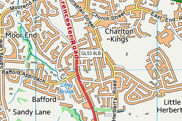 GL53 8LB map - OS VectorMap District (Ordnance Survey)