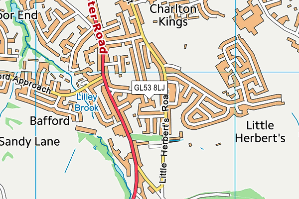 GL53 8LJ map - OS VectorMap District (Ordnance Survey)