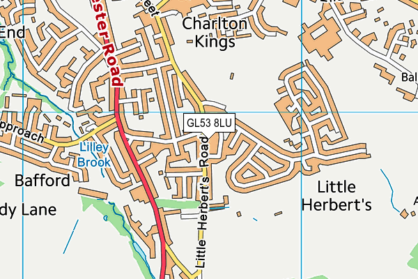 GL53 8LU map - OS VectorMap District (Ordnance Survey)