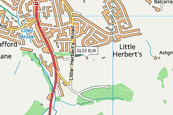 GL53 8LW map - OS VectorMap District (Ordnance Survey)