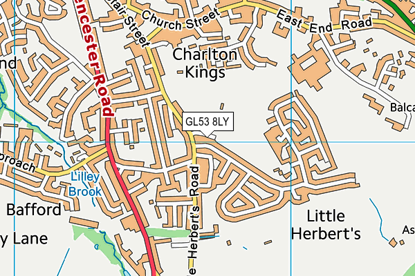 GL53 8LY map - OS VectorMap District (Ordnance Survey)