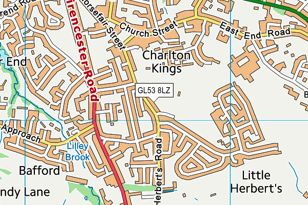 GL53 8LZ map - OS VectorMap District (Ordnance Survey)