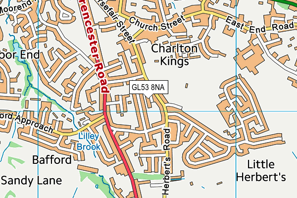 GL53 8NA map - OS VectorMap District (Ordnance Survey)