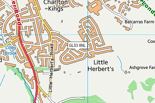 GL53 8NL map - OS VectorMap District (Ordnance Survey)