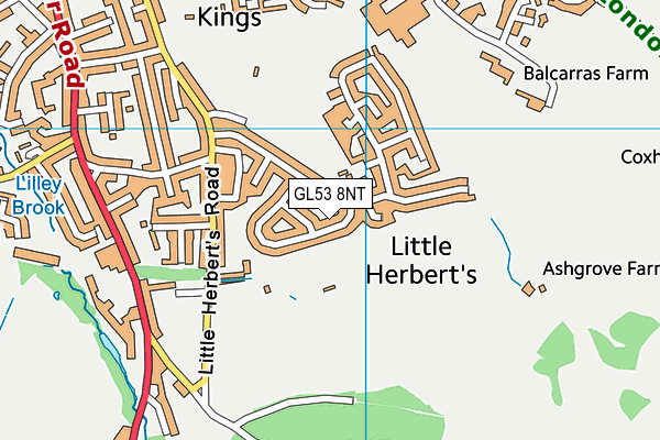 GL53 8NT map - OS VectorMap District (Ordnance Survey)