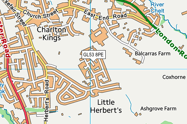GL53 8PE map - OS VectorMap District (Ordnance Survey)