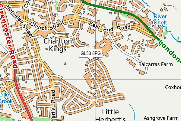 GL53 8PG map - OS VectorMap District (Ordnance Survey)