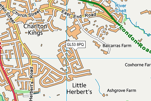 GL53 8PQ map - OS VectorMap District (Ordnance Survey)