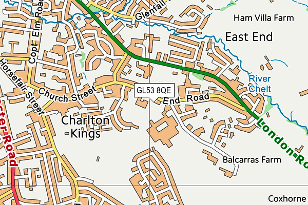 Charlton Kings Junior School map (GL53 8QE) - OS VectorMap District (Ordnance Survey)