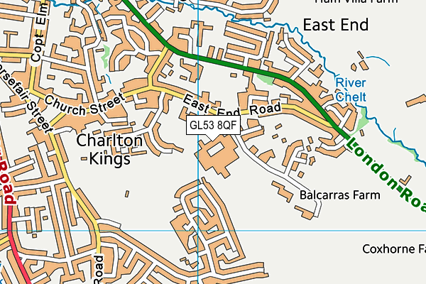 Balcarras Sports Centre map (GL53 8QF) - OS VectorMap District (Ordnance Survey)