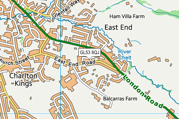 GL53 8QJ map - OS VectorMap District (Ordnance Survey)