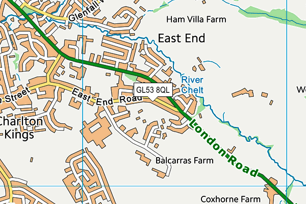 GL53 8QL map - OS VectorMap District (Ordnance Survey)