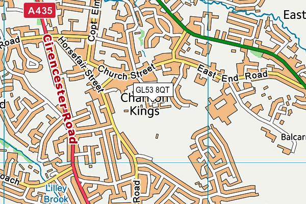 GL53 8QT map - OS VectorMap District (Ordnance Survey)