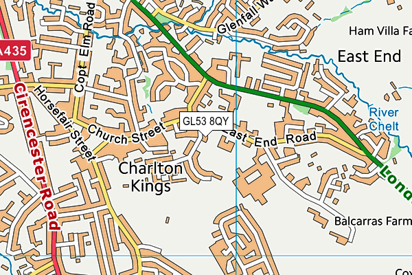 GL53 8QY map - OS VectorMap District (Ordnance Survey)