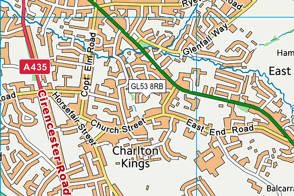 GL53 8RB map - OS VectorMap District (Ordnance Survey)