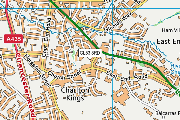 GL53 8RD map - OS VectorMap District (Ordnance Survey)