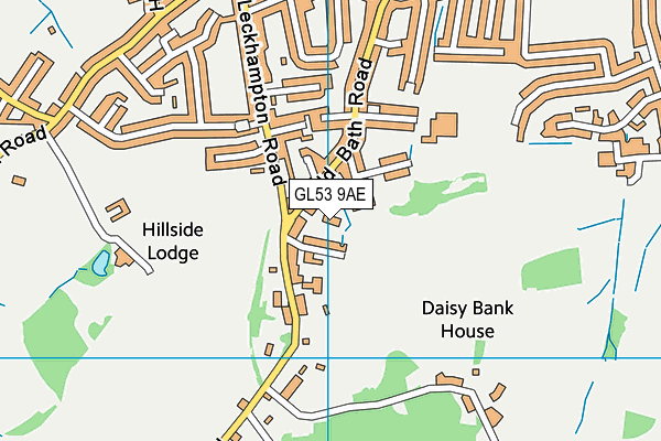 GL53 9AE map - OS VectorMap District (Ordnance Survey)