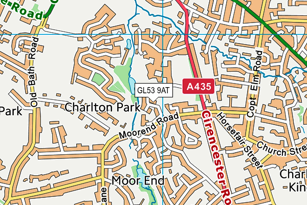 GL53 9AT map - OS VectorMap District (Ordnance Survey)