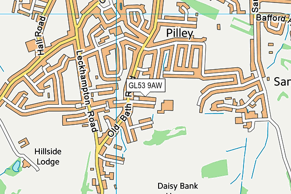 GL53 9AW map - OS VectorMap District (Ordnance Survey)