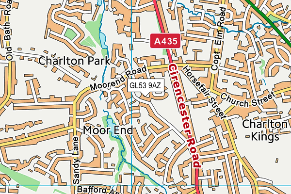 GL53 9AZ map - OS VectorMap District (Ordnance Survey)